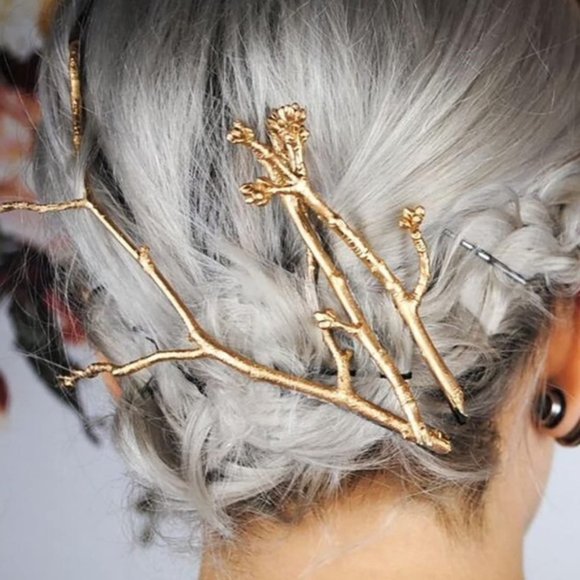 Anthropologie Accessories - New~ Anthropologie Gold Twig Hair Pin set